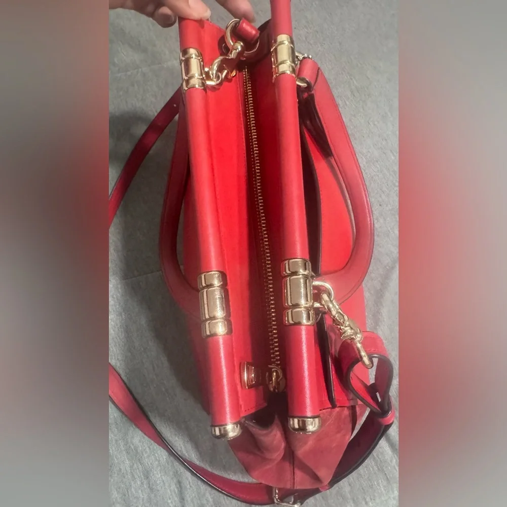 Sold!! Limited edition Coach X Selena Gomez Cherry Red Leather Satchel - Picture 10 of 16